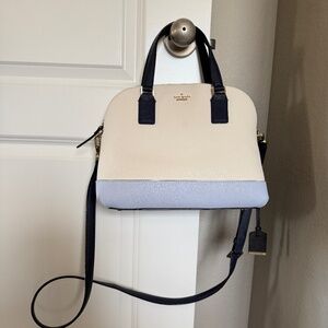 Kate Spade Madison Crossbody Bag - Ivory/Light Blue/Navy Leather